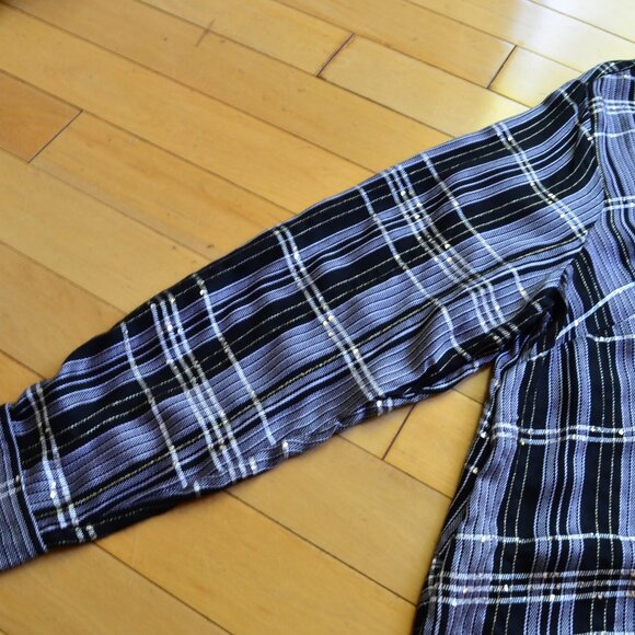 Lane Bryant Plaid Metallic Button Tunic Black 18/20 - Picture 6 of 12
